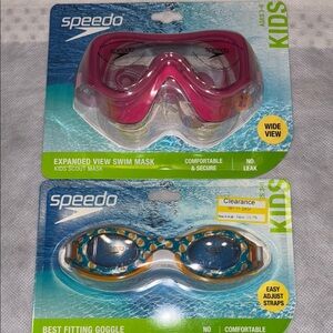 Speedo Kids Swim Mask and Goggles Set Pink and Blue 2 Pairs New Gift